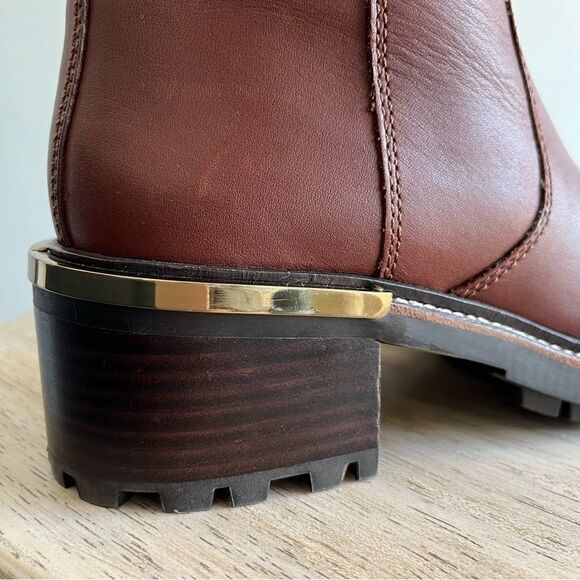 Vince Camuto Leather Kensilie OverThe Knee Riding Boots Lug Sole Brown, 6.5 NWOB - Picture 2 of 8